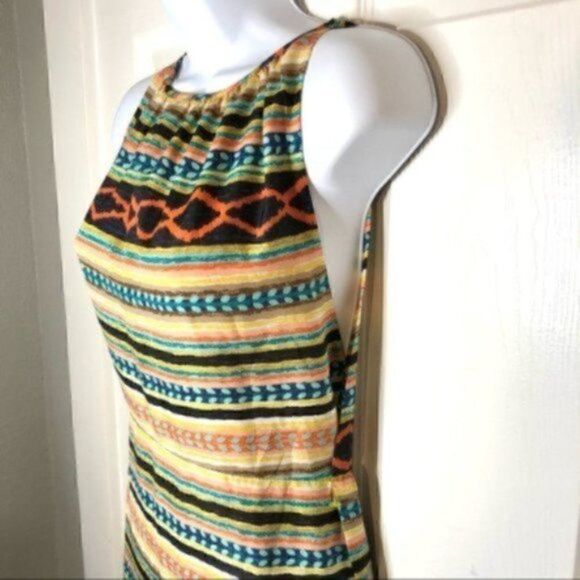 MM Couture Tribal Backless Cutout Maxi Dress Yellow XS - Picture 10 of 11